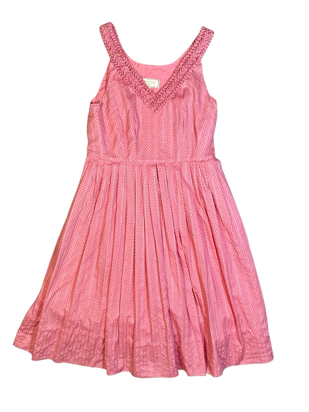 Anthropologie Moulinette Soeurs Melon Ball Pink Polka Dot Midi Dress Size 4 - Picture 9 of 12